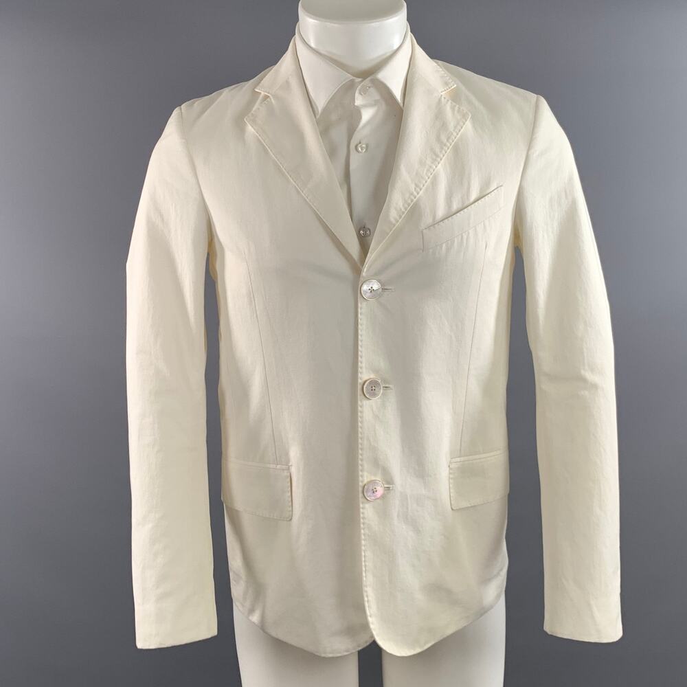 GIVENCHY Chest Size 34 White Off White Cotton Sport Coat